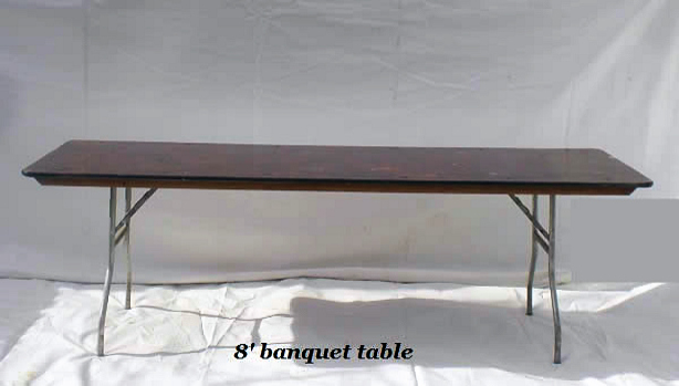 Eight foot long wooden table